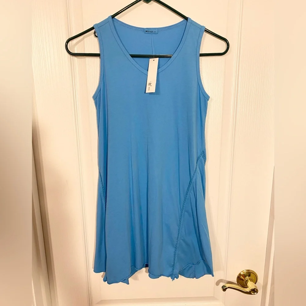 LAmade USA MADE Lace Trim Sleeveless V-Neck Knit Dress Turquoise Girl’s 12